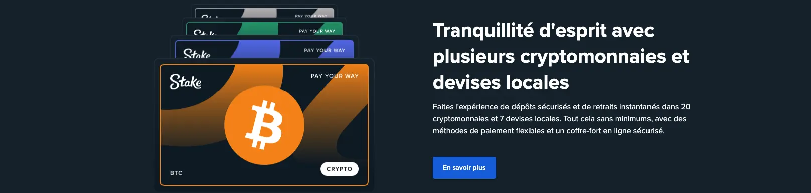 Paiements en cryptomonnaies sécurisés sur Stake