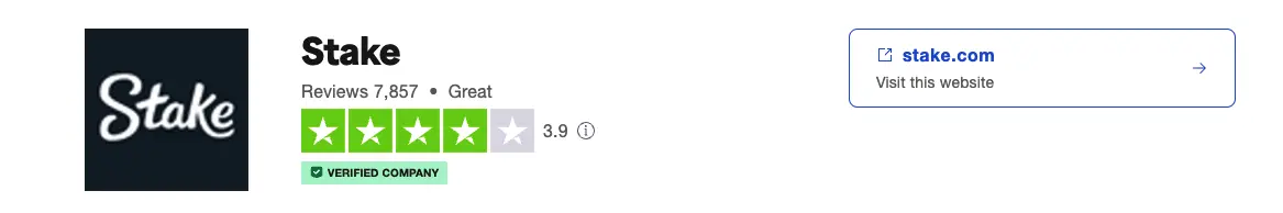 Avis Trustpilot pour Stake Casino